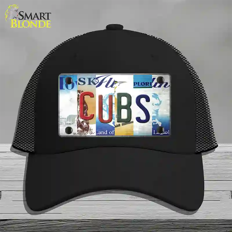 Cubs Strip Art Novelty License Plate Hat Tag Mesh / Black