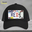 Reds Strip Art Novelty License Plate Hat Tag Mesh / Black