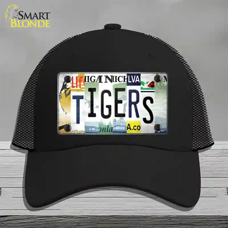 Tigers Strip Art Novelty License Plate Hat Tag Mesh / Black