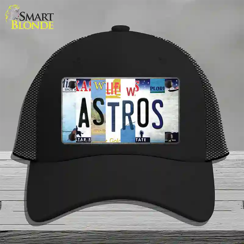 Astros Strip Art Novelty License Plate Hat Tag Mesh / Black