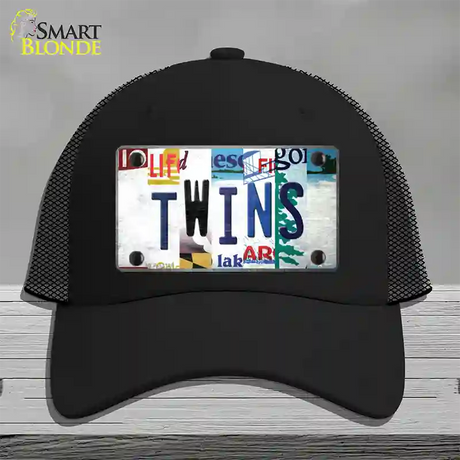 Twins Strip Art Novelty License Plate Hat Tag Mesh / Black