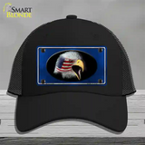 American Flag Eagle Blue Novelty License Plate Hat Mesh / Black