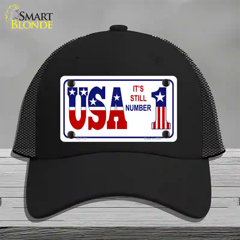 USA Still 1 Novelty License Plate Hat Mesh / Black