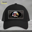 American Flag Eagle Black Novelty License Plate Hat Mesh / Black