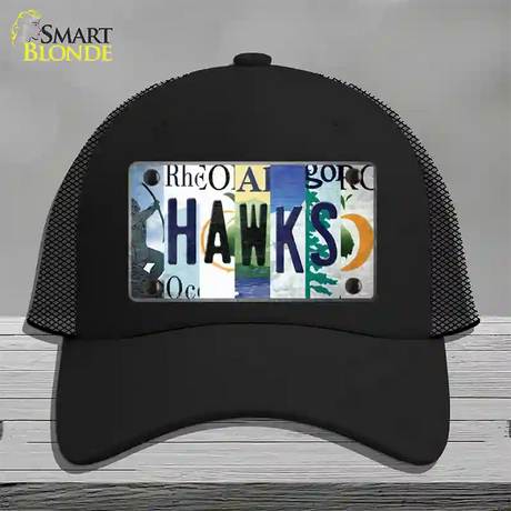 Hawks Strip Art Novelty License Plate Hat Tag Mesh / Black