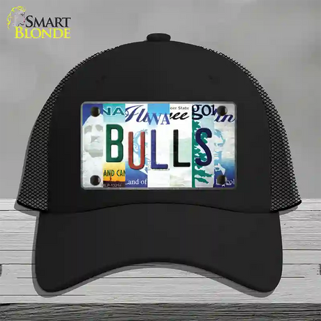 Bulls Strip Art Novelty License Plate Hat Tag Mesh / Black