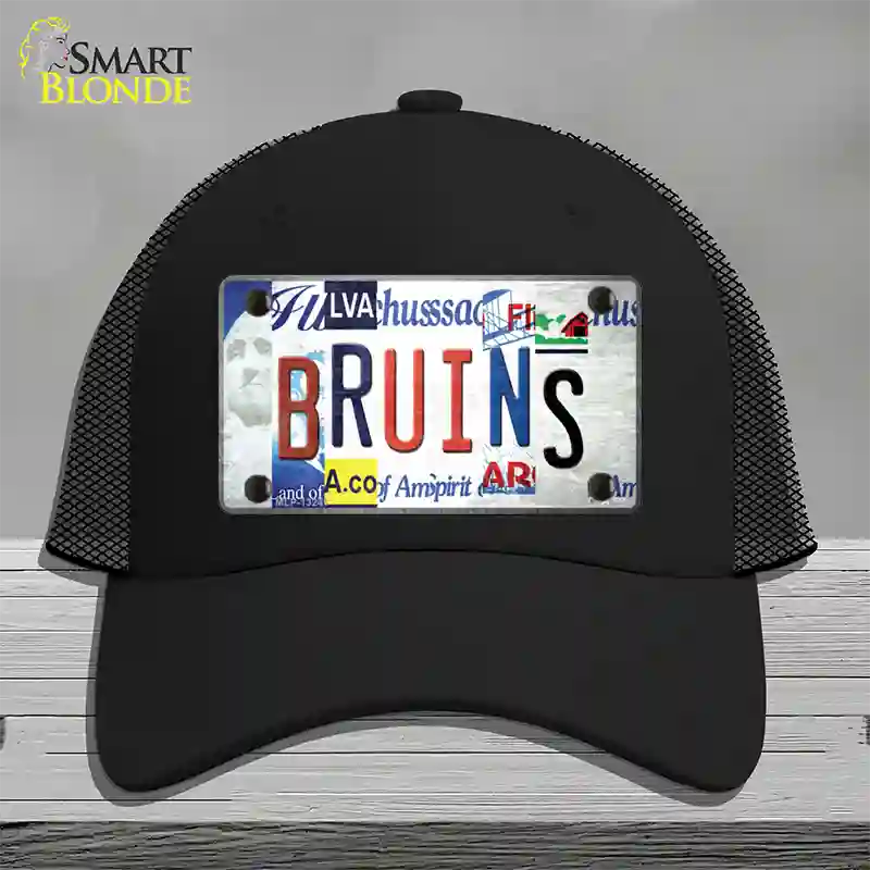 Bruins Strip Art Novelty License Plate Hat Tag Mesh / Black