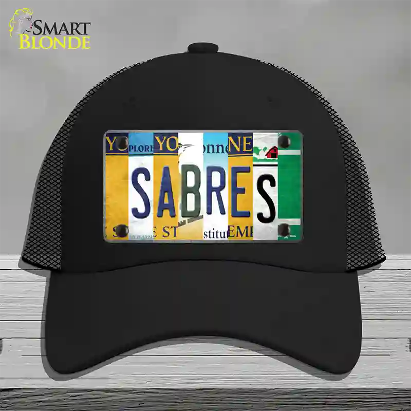 Sabres Strip Art Novelty License Plate Hat Tag Mesh / Black