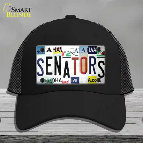 Senators Strip Art Novelty License Plate Hat Tag Mesh / Black