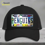 Penguins Strip Art Novelty License Plate Hat Tag Mesh / Black