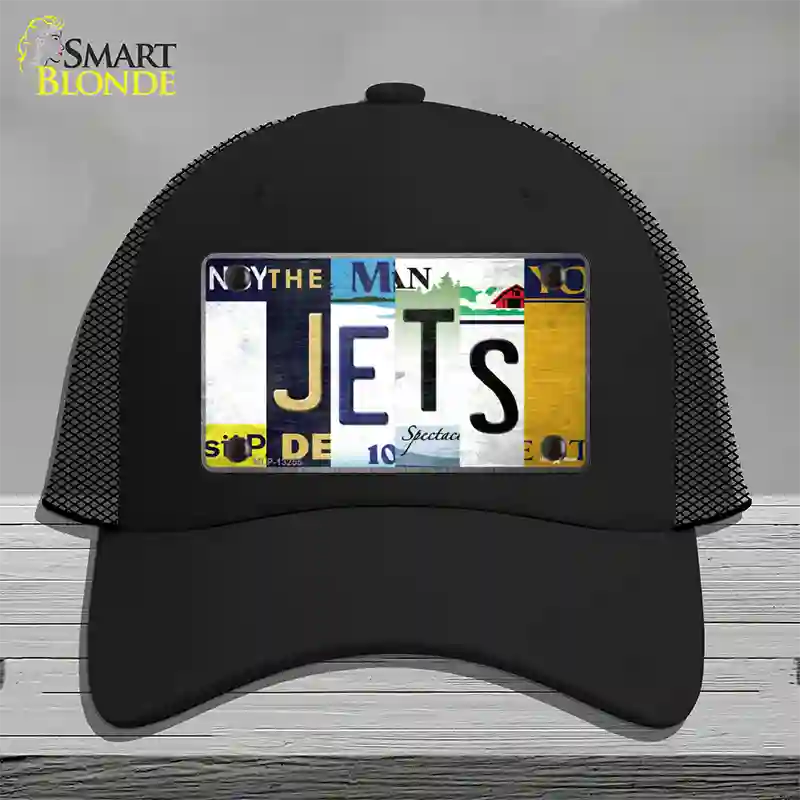 Jets Hockey Strip Art Novelty License Plate Hat Tag Mesh / Black