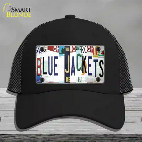 Blue Jackets Strip Art Novelty License Plate Hat Tag Mesh / Black