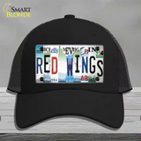 Red Wings Strip Art Novelty License Plate Hat Tag Mesh / Black