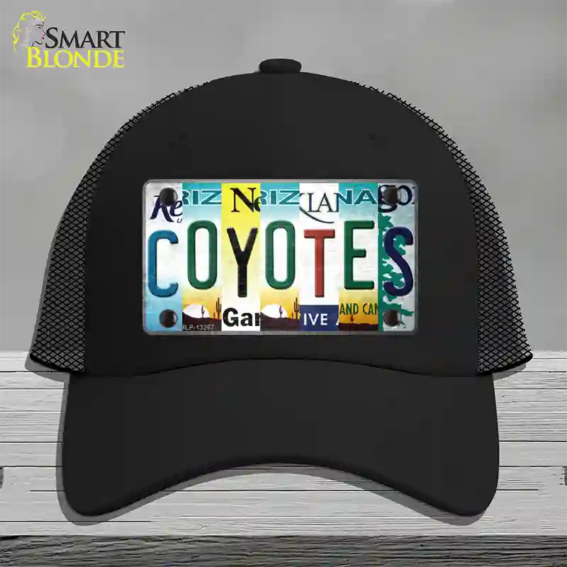 Coyotes Strip Art Novelty License Plate Hat Tag Mesh / Black