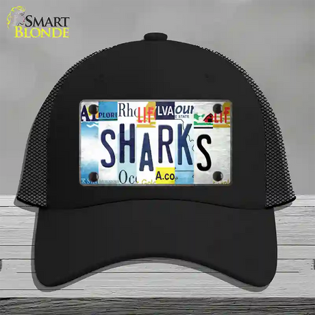 Sharks Strip Art Novelty License Plate Hat Tag Mesh / Black