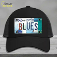 Blues Strip Art Novelty License Plate Hat Tag Mesh / Black