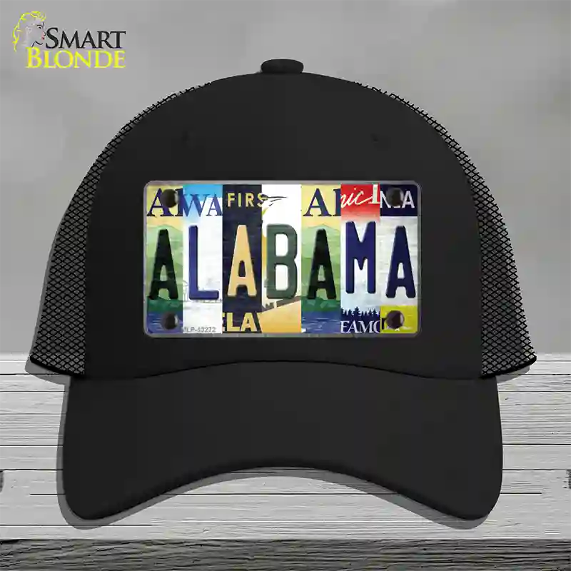 Alabama Strip Art Novelty License Plate Hat Tag Mesh / Black