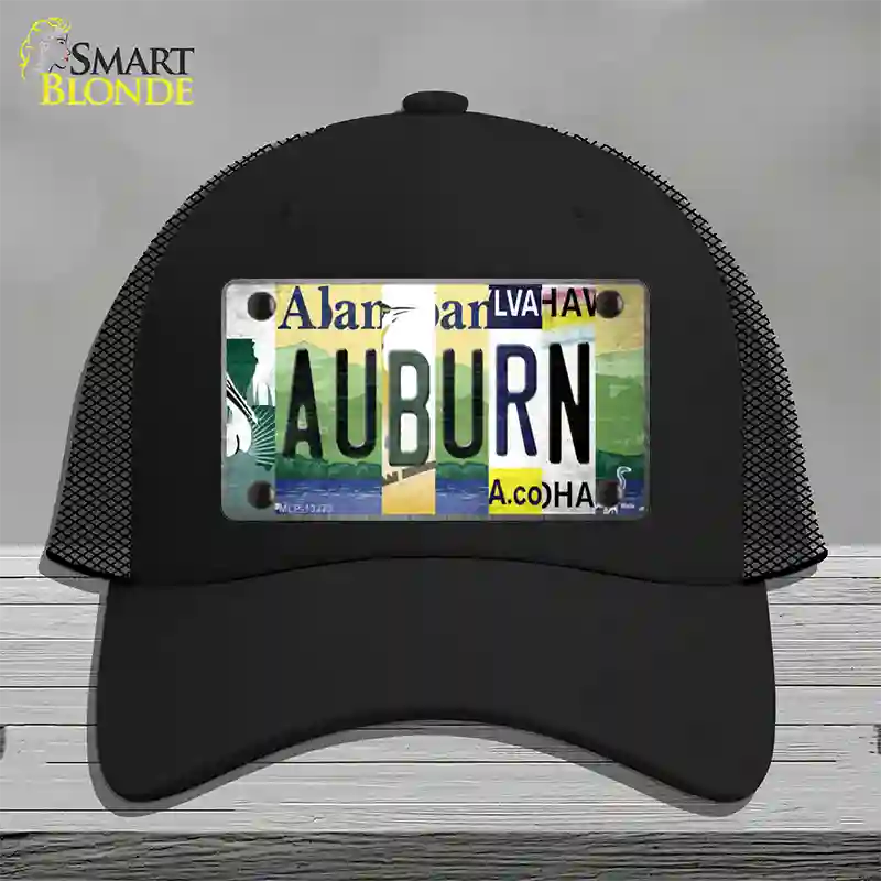 Auburn Strip Art Novelty License Plate Hat Tag Mesh / Black