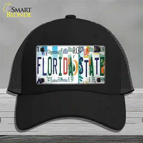 Florida State Strip Art Novelty License Plate Hat Tag Mesh / Black