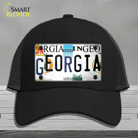 Georgia Strip Art Novelty License Plate Hat Tag Mesh / Black