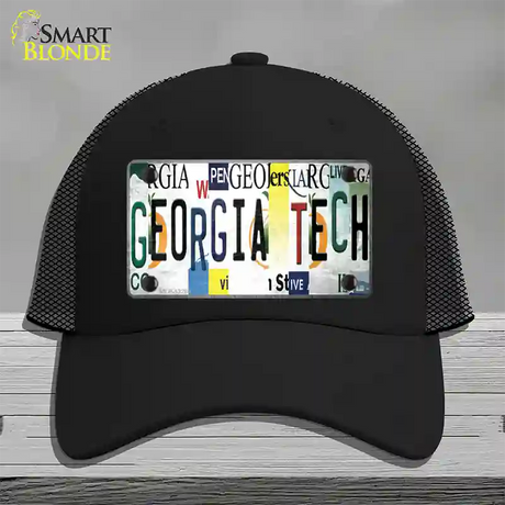 Georgia Tech Strip Art Novelty License Plate Hat Tag Mesh / Black