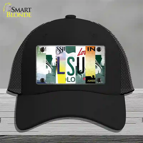 LSU Strip Art Novelty License Plate Hat Tag Mesh / Black