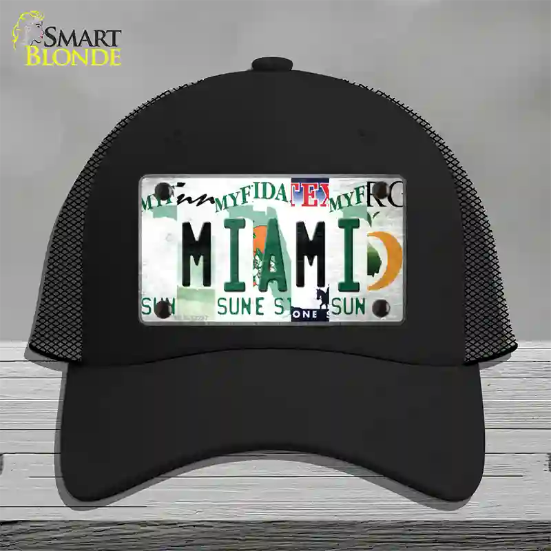 Miami Strip Art Novelty License Plate Hat Tag Mesh / Black