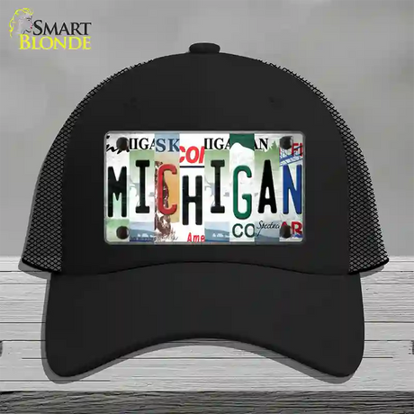 Michigan Strip Art Novelty License Plate Hat Tag Mesh / Black