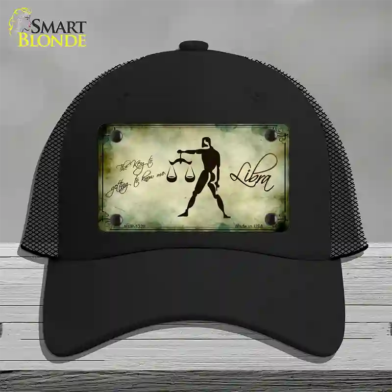 Libra Zodiac Novelty License Plate Hat Mesh / Black