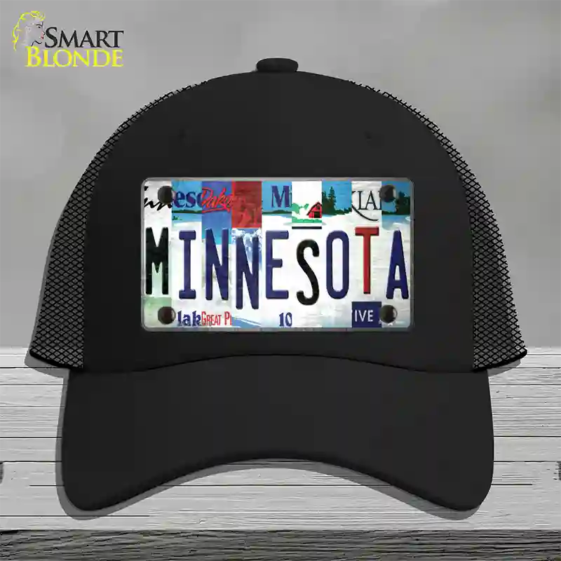 Minnesota Strip Art Novelty License Plate Hat Tag Mesh / Black