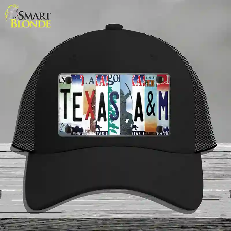 Texas A&M Strip Art Novelty License Plate Hat Tag Mesh / Black