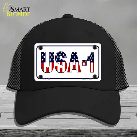 USA 1 Novelty License Plate Hat Mesh / Black