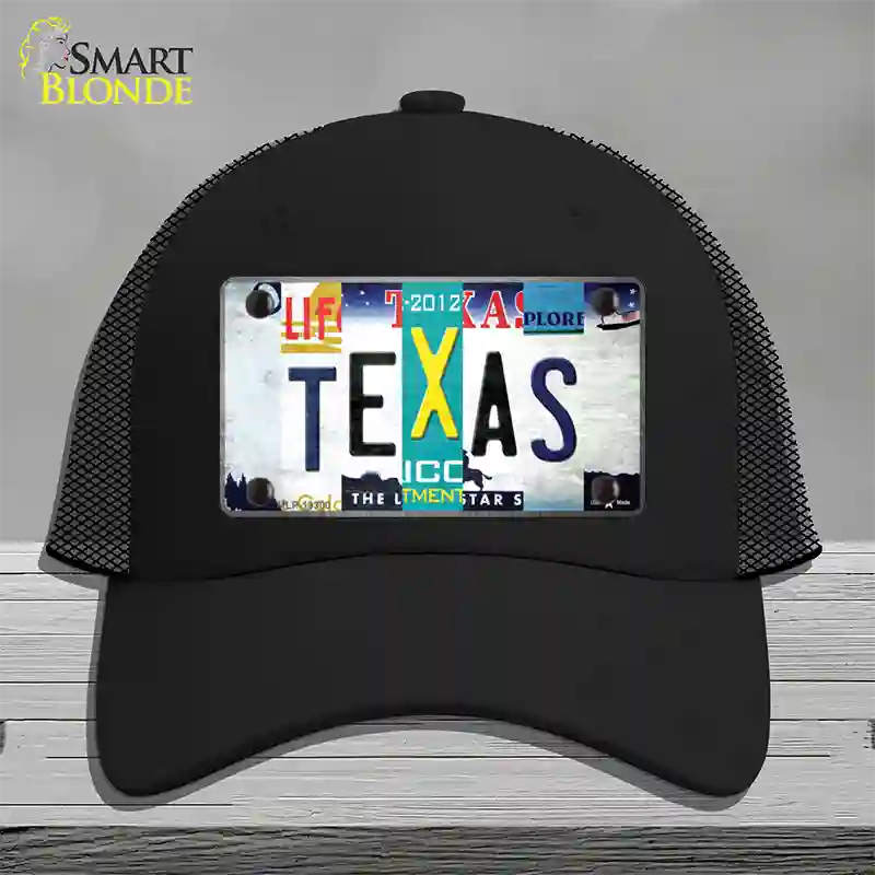 Texas Strip Art Novelty License Plate Hat Tag Mesh / Black