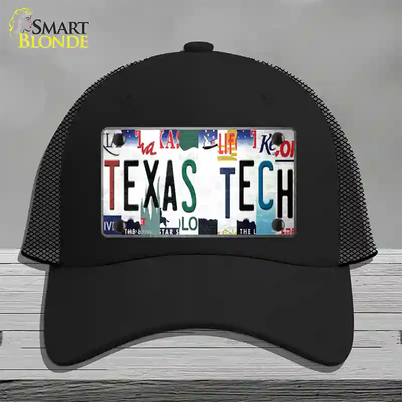 Texas Tech Strip Art Novelty License Plate Hat Tag Mesh / Black