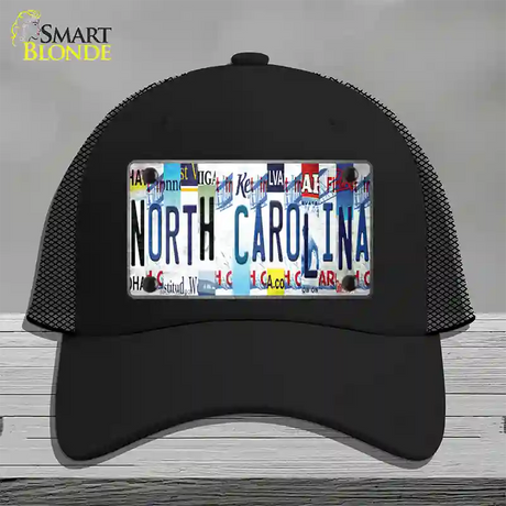 North Carolina Strip Art Novelty License Plate Hat Tag Mesh / Black