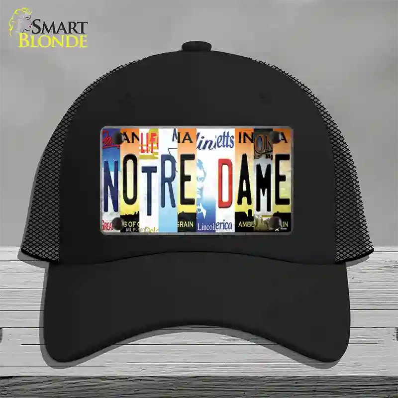 Notre Dame Strip Art Novelty License Plate Hat Tag Mesh / Black