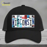 Wisconsin Strip Art Novelty License Plate Hat Tag Mesh / Black