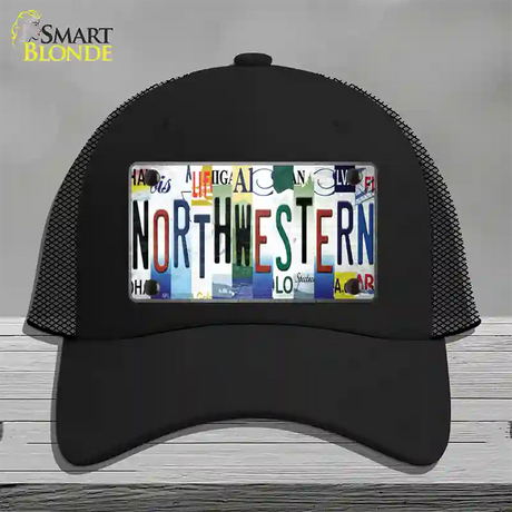 Northwestern Strip Art Novelty License Plate Hat Tag Mesh / Black