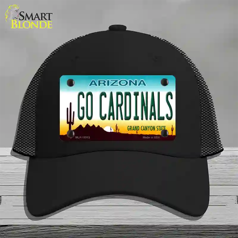 Go Cardinals Novelty License Plate Hat Tag Mesh / Black