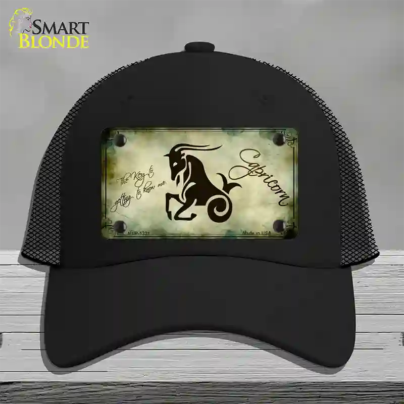 Capricorn Zodiac Novelty License Plate Hat Mesh / Black