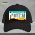 Number 1 Coyotes Fan Novelty License Plate Hat Tag Mesh / Black