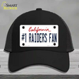 Number 1 Raiders Fan Novelty License Plate Hat Tag Mesh / Black