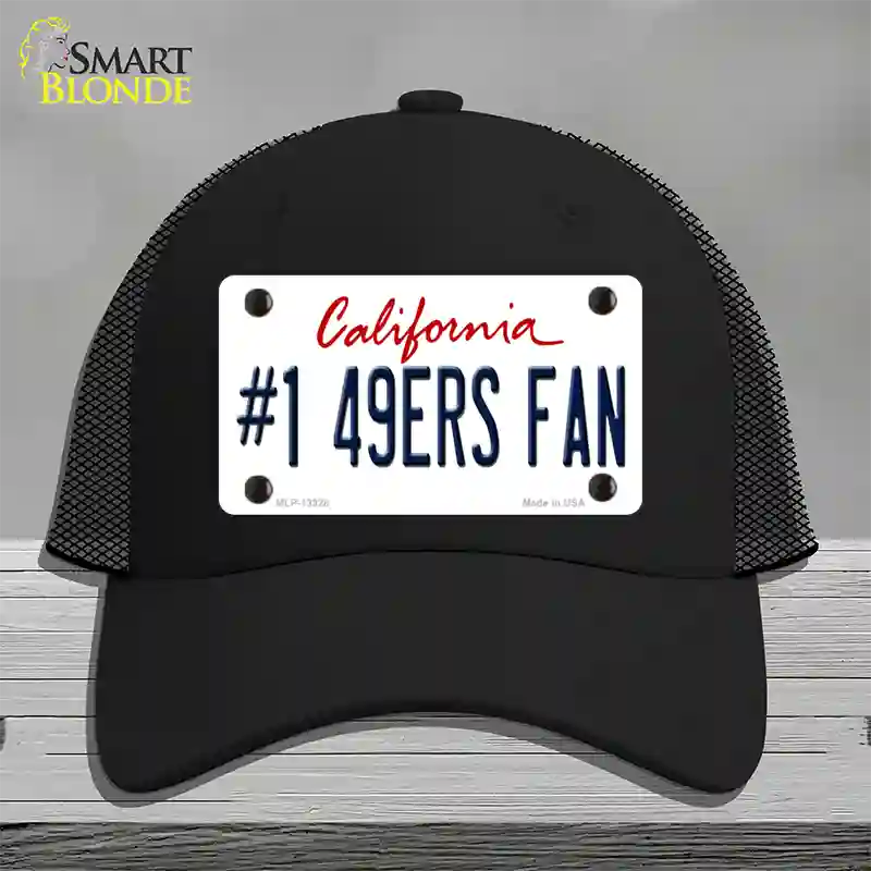 Number 1 49ers Fan Novelty License Plate Hat Tag Mesh / Black