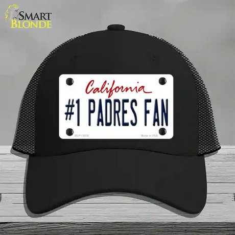 Number 1 Padres Fan Novelty License Plate Hat Tag Mesh / Black