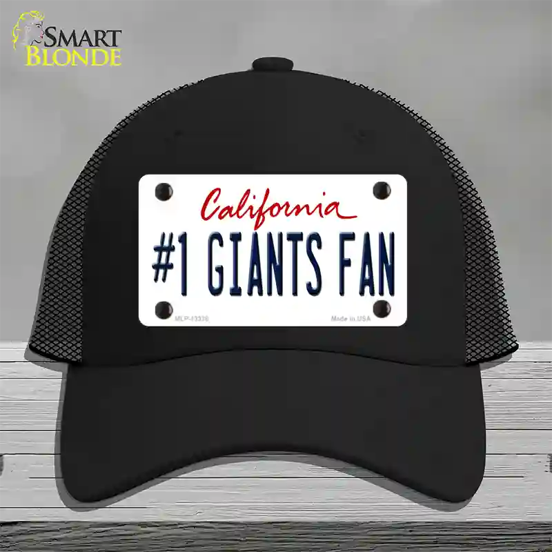 Number 1 Giants Fan Novelty License Plate Hat Tag Mesh / Black