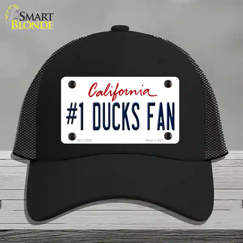 Number 1 Ducks Fan Novelty License Plate Hat Tag Mesh / Black