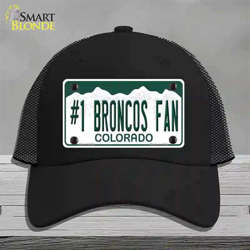 Number 1 Broncos Fan Novelty License Plate Hat Tag Mesh / Black