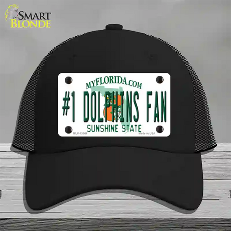 Number 1 Dolphins Fan Novelty License Plate Hat Tag Mesh / Black