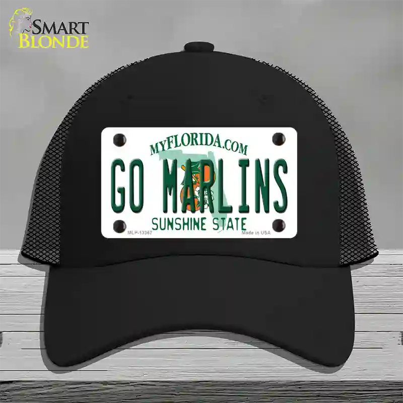 Go Marlins Novelty License Plate Hat Tag Mesh / Black