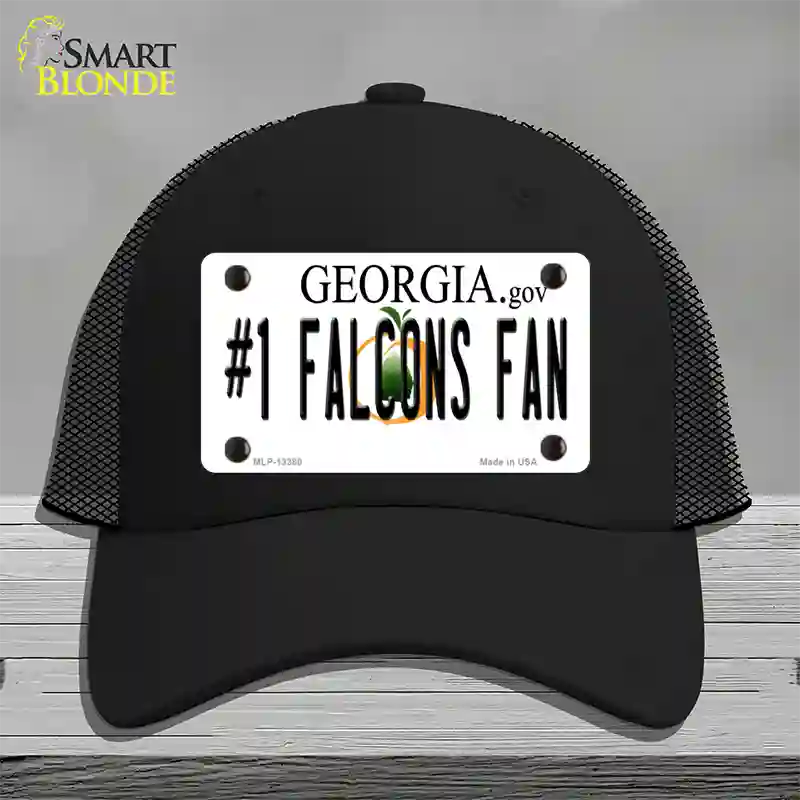 Number 1 Falcons Fan Novelty License Plate Hat Tag Mesh / Black